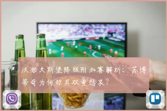 沃尔夫斯堡降级附加赛解析:苏博蒂奇为何称其双重悲哀?
