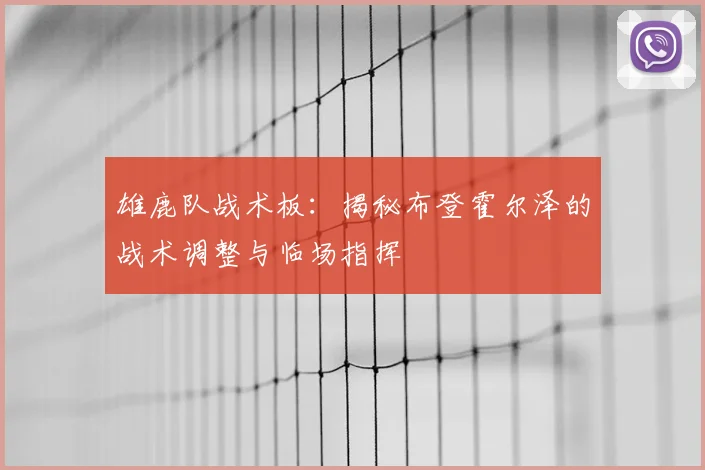 雄鹿队战术板：揭秘布登霍尔泽的战术调整与临场指挥